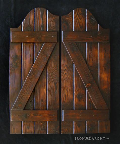 Saloon door - Premade Interior Doors, 1-1/8" Thick Pine Wood Swinging Doors, Saloon Doors with Brass Hardware, Louvered Door with Strong Door Joints, Pre-sanded Wood Doors for Inside - Swinging Cafe Doors (36"x42")